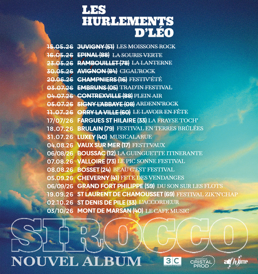 Flyer tournée 2026 Les Hurlements d'Léo